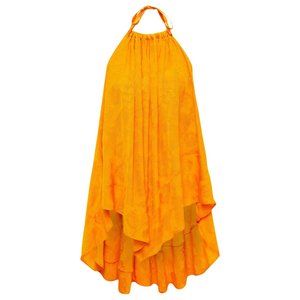 Rejina Pyo Erin gathered satin silk halter top in size S